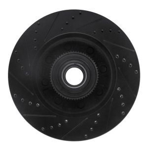Ford E-250 Brake Rotor (1) - Front Right - R1 Concepts - Drilled & Slotted - Black - `08-`25